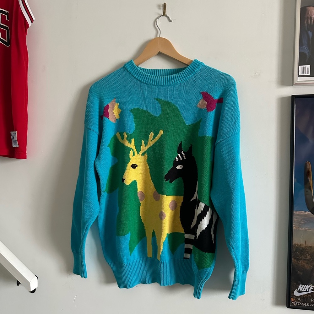 vintage animal knit sweater 🦓